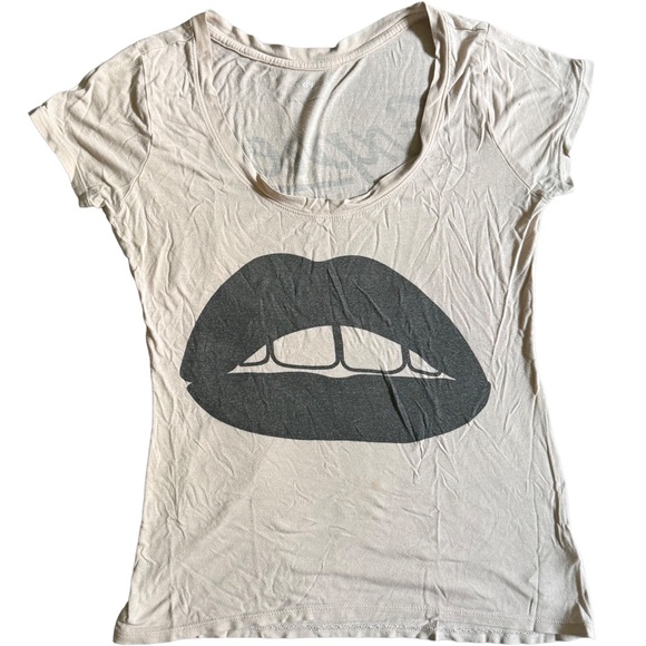 EXPRESS LAS VEGAS GRAY SCOOP NECK GRAPHIC SHORT SLEEVE T-SHIRT SIZE XS - Picture 1 of 8